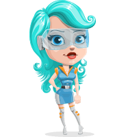 Smart Technology Future Girl Cartoon Vector Character AKA Neonna