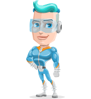 Space Man Astronaut Cartoon Vector Character AKA Lexo