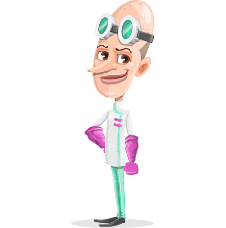 Crazy Scientist Inventor Cartoon Vector Character AKA Professor Mad