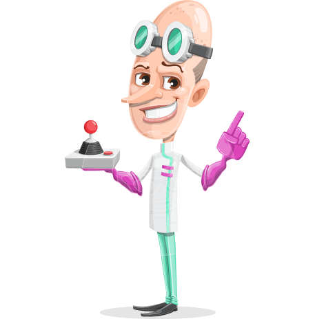 Crazy Scientist Inventor Cartoon Vector Character AKA Professor Mad