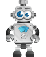 Old Robot Cartoon Character Set