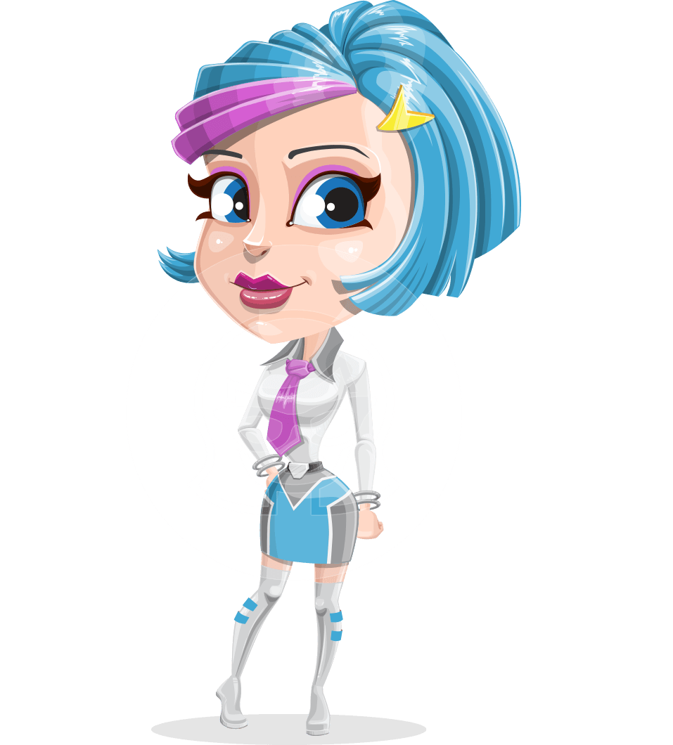 Futuristic Technology Girl Cartoon Vector Character AKA Urania
