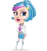 Futuristic Technology Girl Cartoon Vector Character AKA Urania