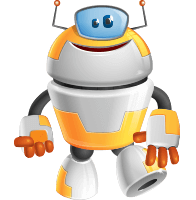 Yellow Robot Cartoon Character Set