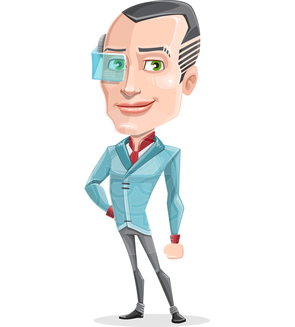 Innovative Technology Man Cartoon Vector Character AKA Shane