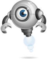 Round Robot Cartoon Character Set