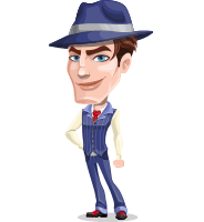 Old School Gangster with Hat Cartoon Vector Character AKA Luigi