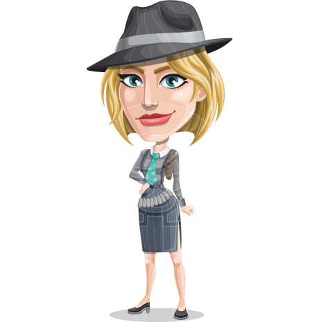 Blonde Bank Robber Girl Cartoon Vector Character AKA Maria