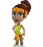 Female Urban Gangster Cartoon Vector Character AKA Briona