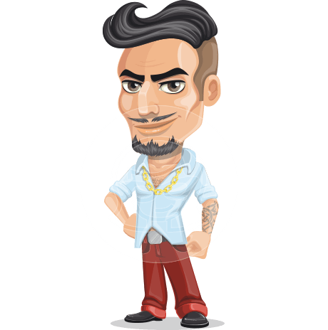 Bad Guy Cartoon Vector Character AKA Jose Dangerous