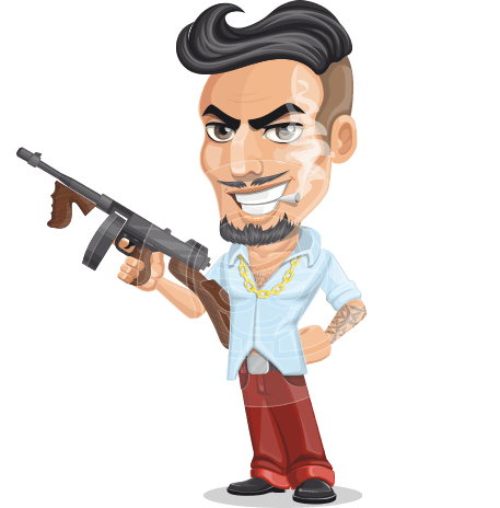 Bad Guy Cartoon Vector Character AKA Jose Dangerous