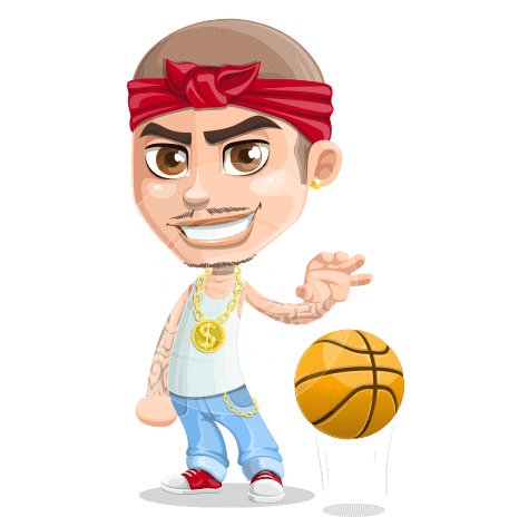 Criminal Man Cartoon Vector Character AKA Chino Troublelino