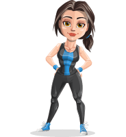 Cute Fitness Woman Cartoon Vector Character AKA Marina