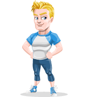Exercising Man Cartoon Vector Character AKA Dwayne Get-It-Done