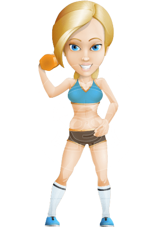 Blonde Sports Girl Cartoon Vector Character AKA Workout Meg