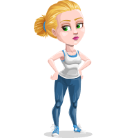 Working Out Girl Cartoon Vector Character AKA Ines the Fitness pro