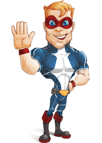 Superhero with Mask Cartoon Vector Character AKA Buff Jaxon