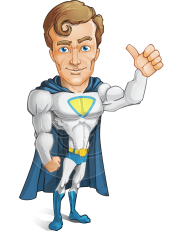 Hero with a Cape Cartoon Vector Character AKA Johnny Colossal