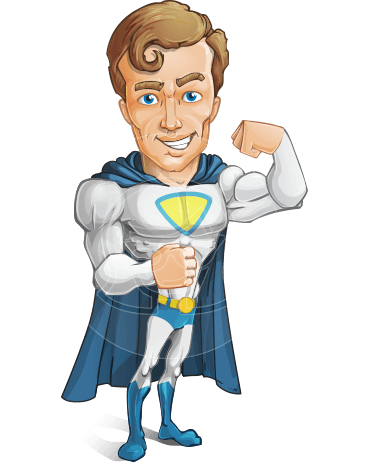 Hero with a Cape Cartoon Vector Character AKA Johnny Colossal