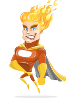 Fire Superhero Cartoon Vector Character AKA Jason Meteoro