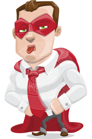 Business Hero Cartoon Vector Character AKA Corporate Steel