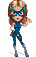 Pretty Superhero Woman with Mask Cartoon Vector Character AKA Angelina Justice