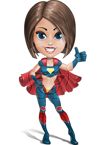 Cute Superhero Girl Cartoon Vector Character AKA Gamma Rey
