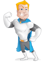 Muscle Superhero Cartoon Vector Character AKA Mister Tornado