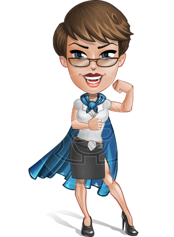 Business Woman Superhero Cartoon Vector Character AKA Madame Supernova