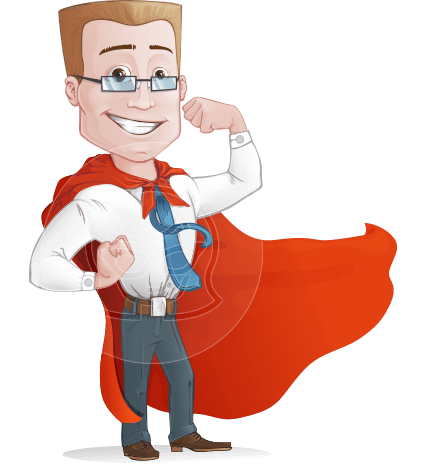 Businessman with Superhero Cape Cartoon Vector Character