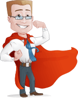 Businessman with Superhero Cape Cartoon Vector Character