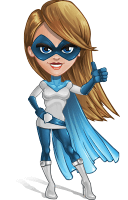 Pretty Superhero Woman Cartoon Vector Character AKA Tina Rocket