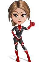 Girl with Superpowers Cartoon Vector Character AKA Jade Nitro