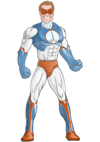 Villain Superhero Cartoon Vector Character AKA Mr. Musclehoff