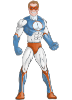 Villain Superhero Cartoon Vector Character AKA Mr. Musclehoff