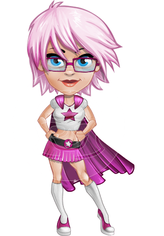 Cute School Superhero Girl Cartoon Vector Character AKA Schoolgirl Sakura