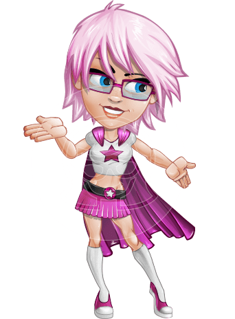 Cute School Superhero Girl Cartoon Vector Character AKA Schoolgirl Sakura