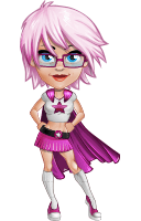 Cute School Superhero Girl Cartoon Vector Character AKA Schoolgirl Sakura