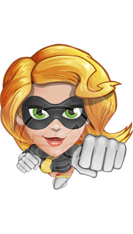 Attractive Superhero Girl Cartoon Vector Character AKA Jess Thunderstorm