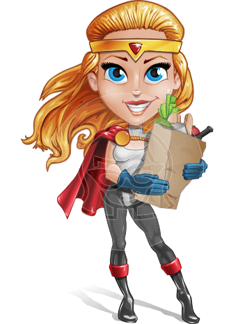 Female Superhero Cartoon Vector Character AKA Starshine Megagirl