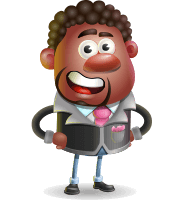 Vector 3D African American Businessman Cartoon Character AKA Brayden