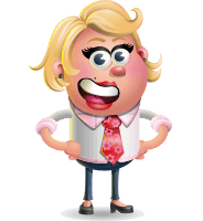 Stop Motion Style Business Girl Cartoon Vector Character AKA Sandra Jobs