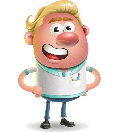 Blonde Hair Man Cartoon Vector 3D Character AKA Landon Blond