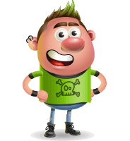 Punk Boy Cartoon Vector 3D Character AKA Carter Punk