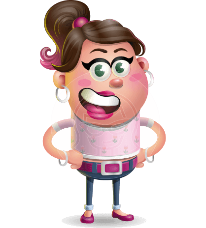 Cute Casual Girl Vector 3D Cartoon Character AKA Molly Chic