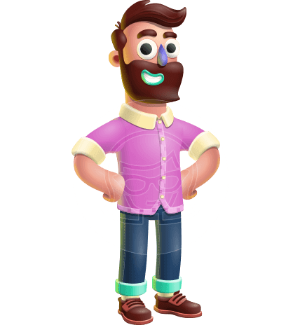 Plasticine Man Cartoon Vector Character AKA Gerald MacBeard