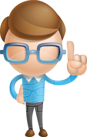 Simple Businessman Vector 3D Cartoon Character AKA Nerdy