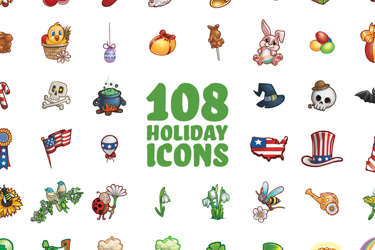 108 FREE Holiday Icons Set | GraphicMama