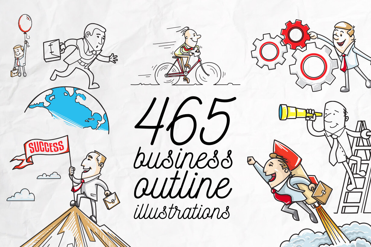 Business Outline Illustrations - Mega Bundle