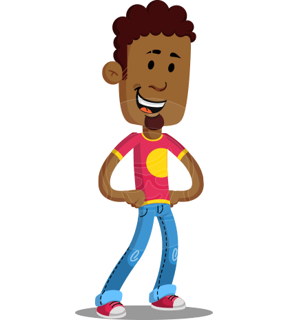 Casual African American Man Cartoon Vector Character AKA Gus